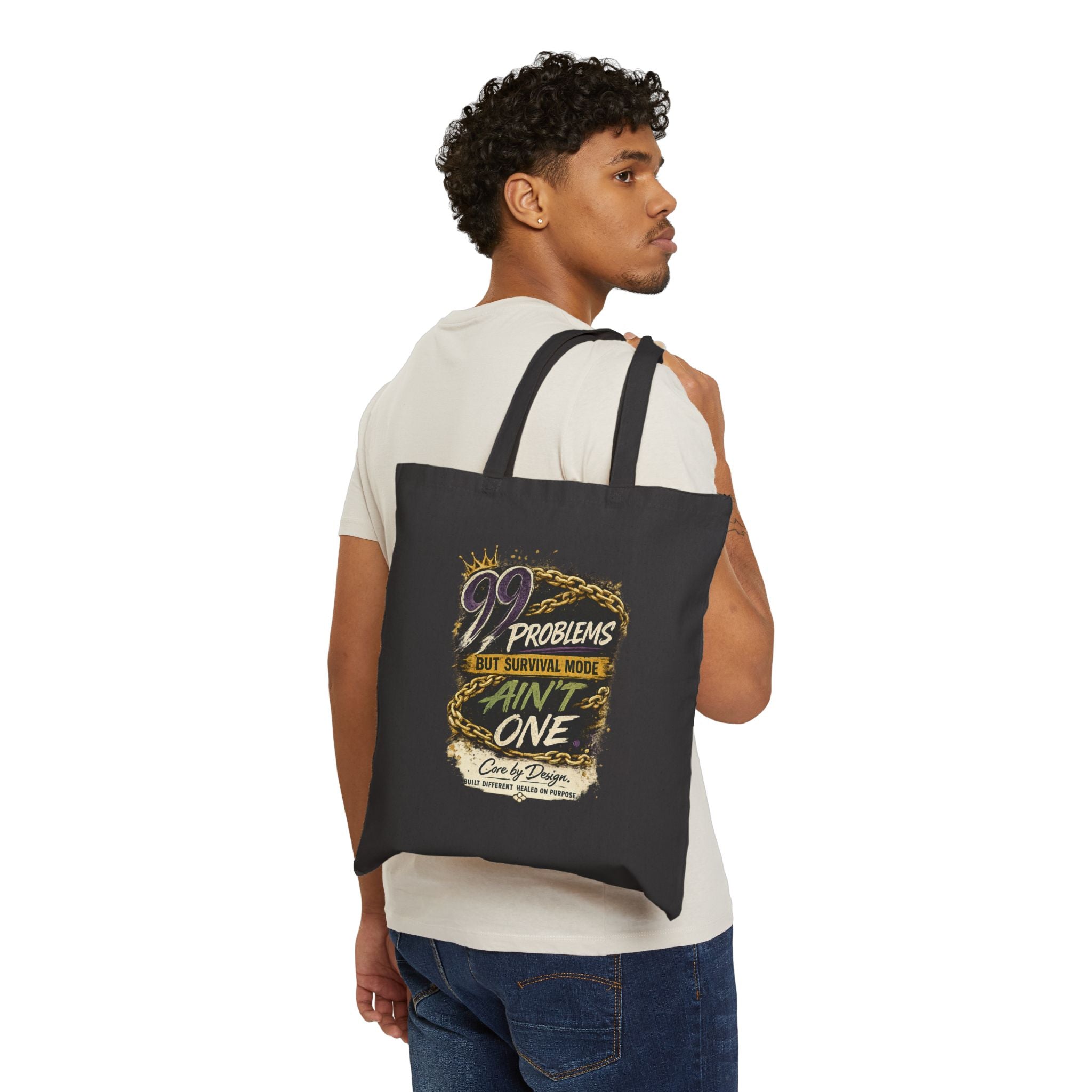 99 Problems But Survival Mode Ain't One Tote Bag | Canvas Grocery Book Bag