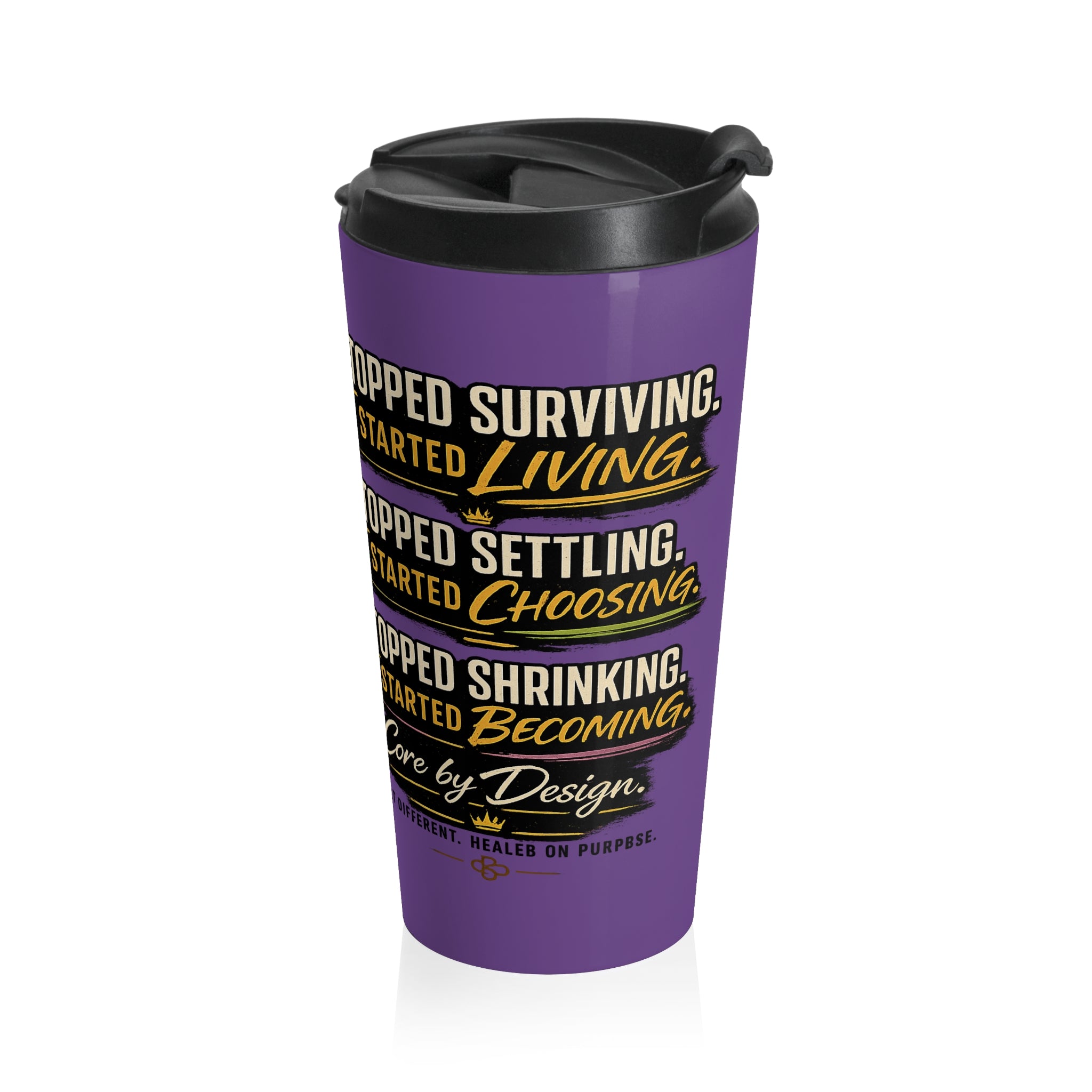 I Stopped Caring I Started Caring Travel Mug | Purple Stainless Steel Tumbler