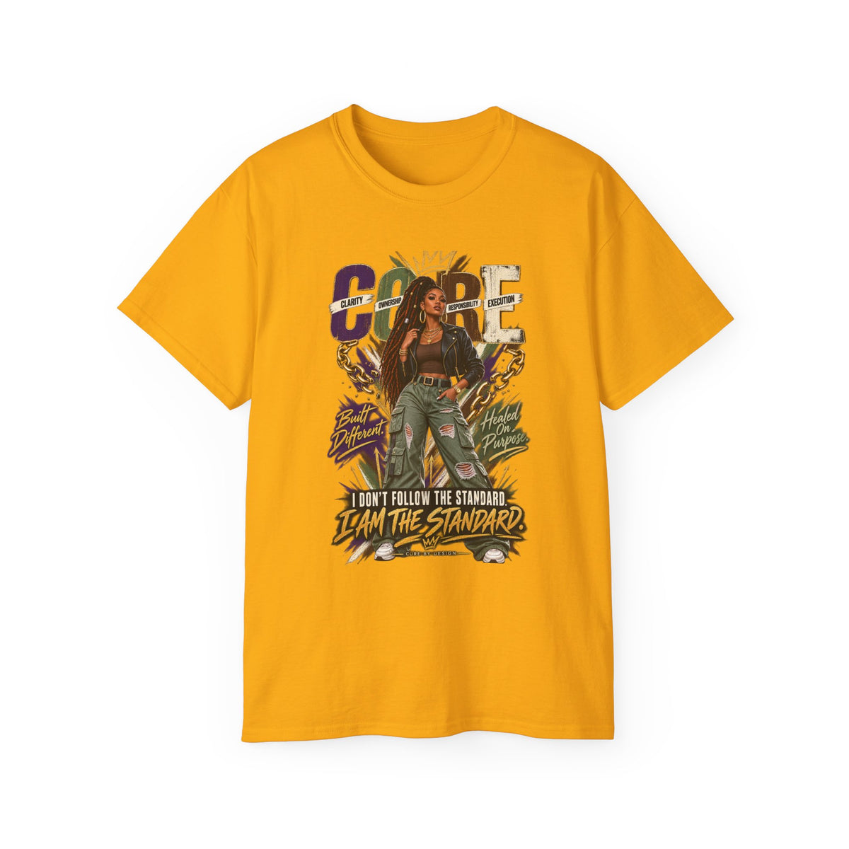 I Am The Standard graphic Tee | Empowered Woman Illustration, Bold Typography