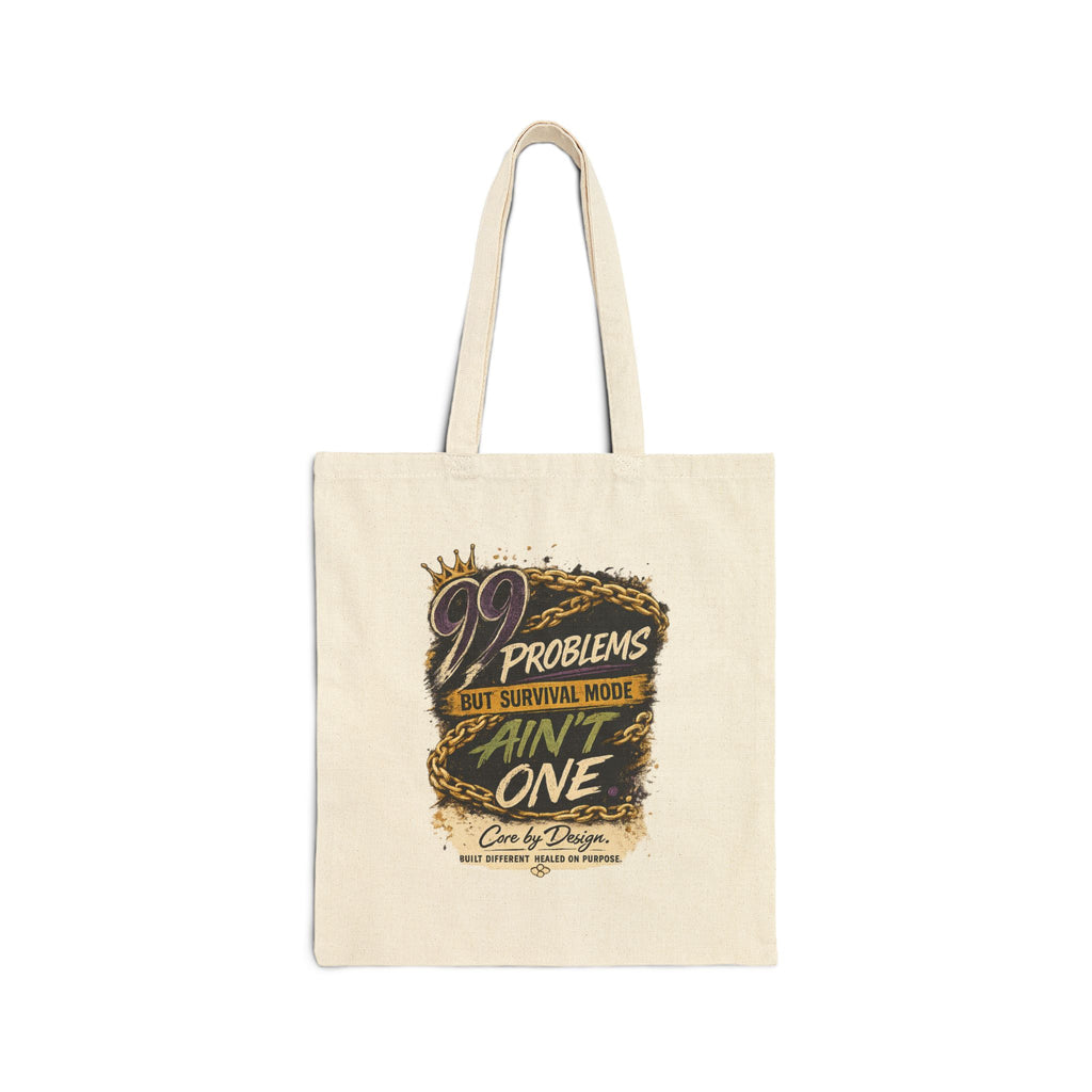 99 Problems But Survival Mode Ain't One Tote Bag | Canvas Grocery Book Bag