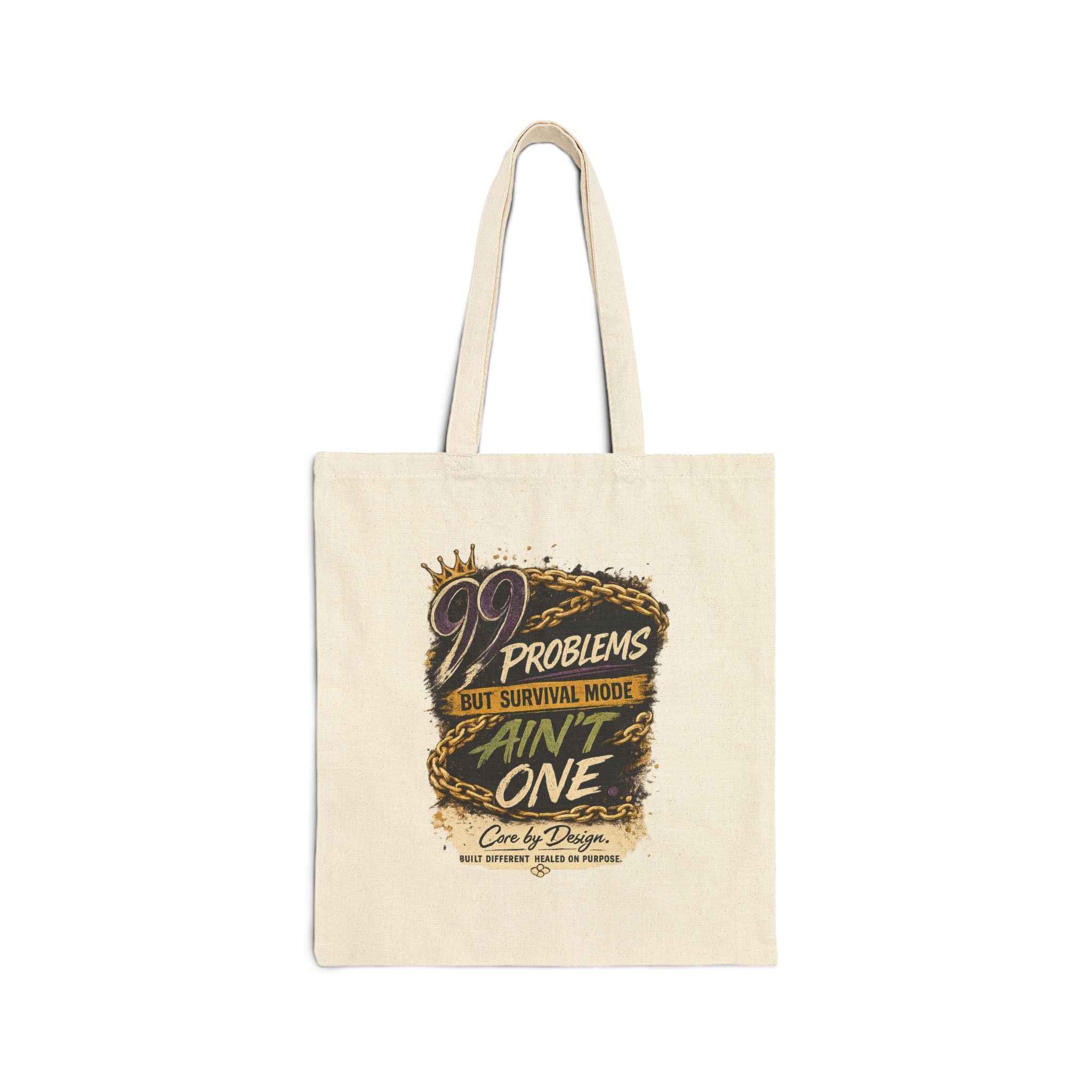 99 Problems But Survival Mode Ain't One Tote Bag | Canvas Grocery Book Bag