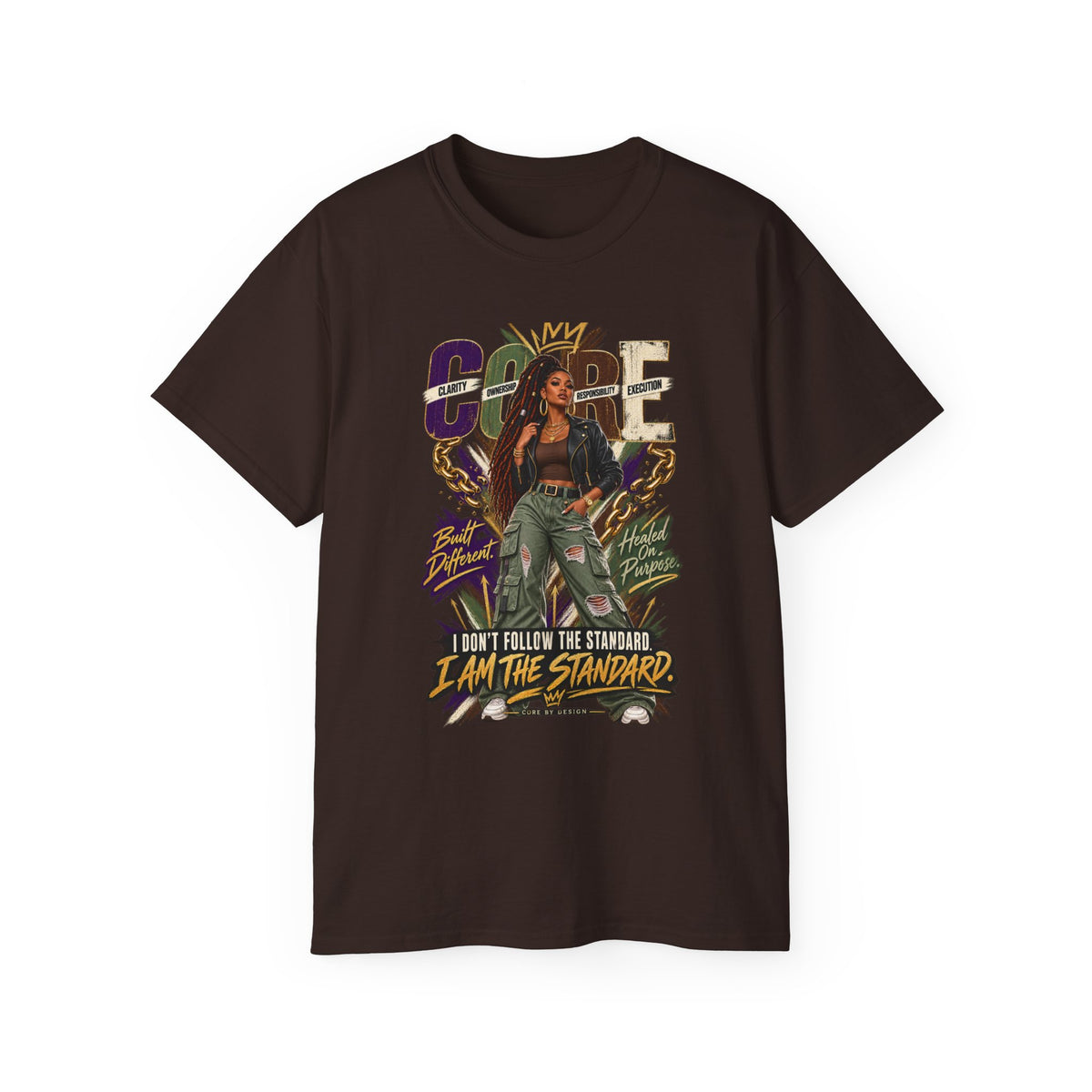 I Am The Standard graphic Tee | Empowered Woman Illustration, Bold Typography