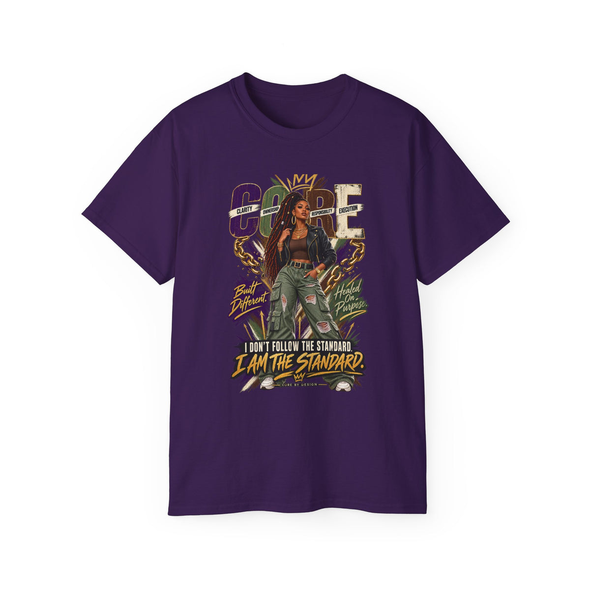 I Am The Standard graphic Tee | Empowered Woman Illustration, Bold Typography