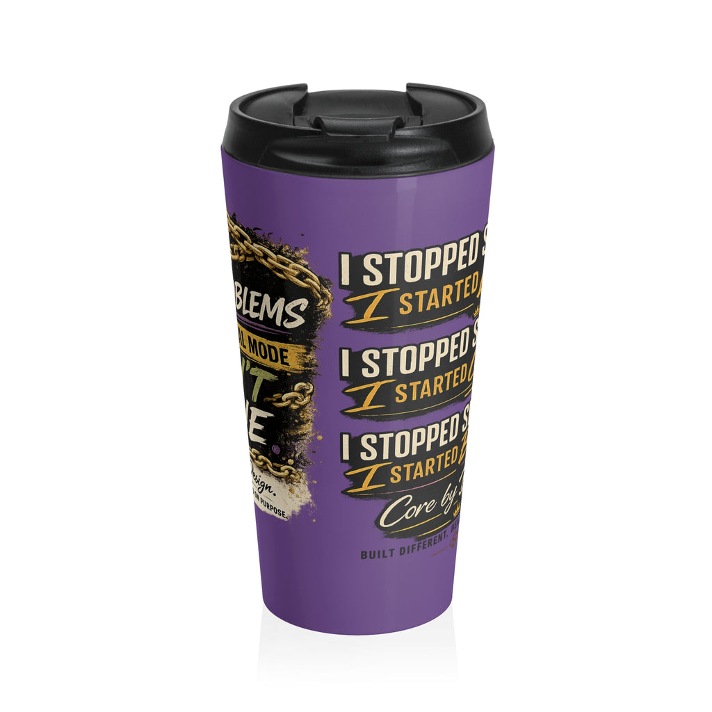 I Stopped Caring I Started Caring Travel Mug | Purple Stainless Steel Tumbler