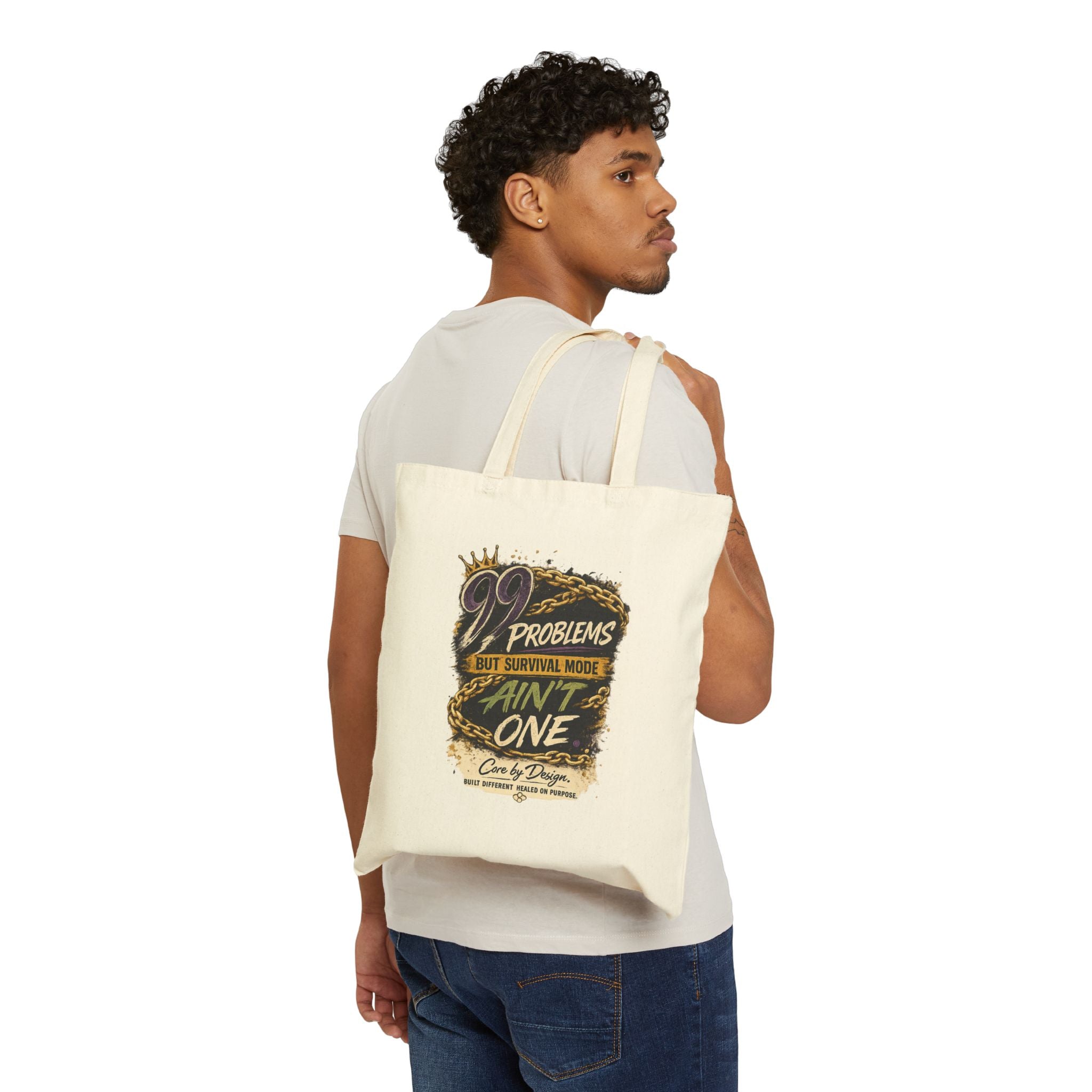99 Problems But Survival Mode Ain't One Tote Bag | Canvas Grocery Book Bag