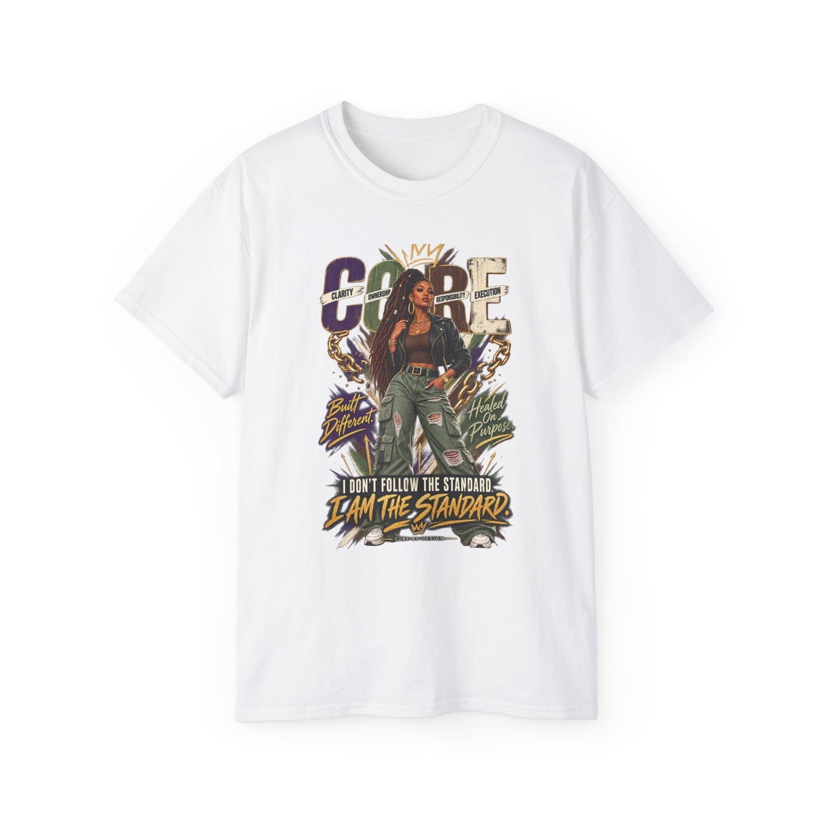 I Am The Standard graphic Tee | Empowered Woman Illustration, Bold Typography